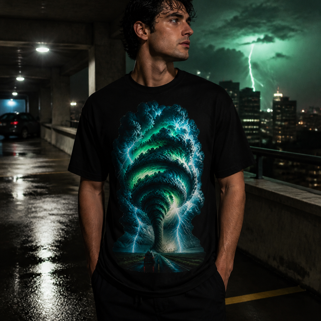 Emerald Night Funnel Storm Chaser Graphic Tee