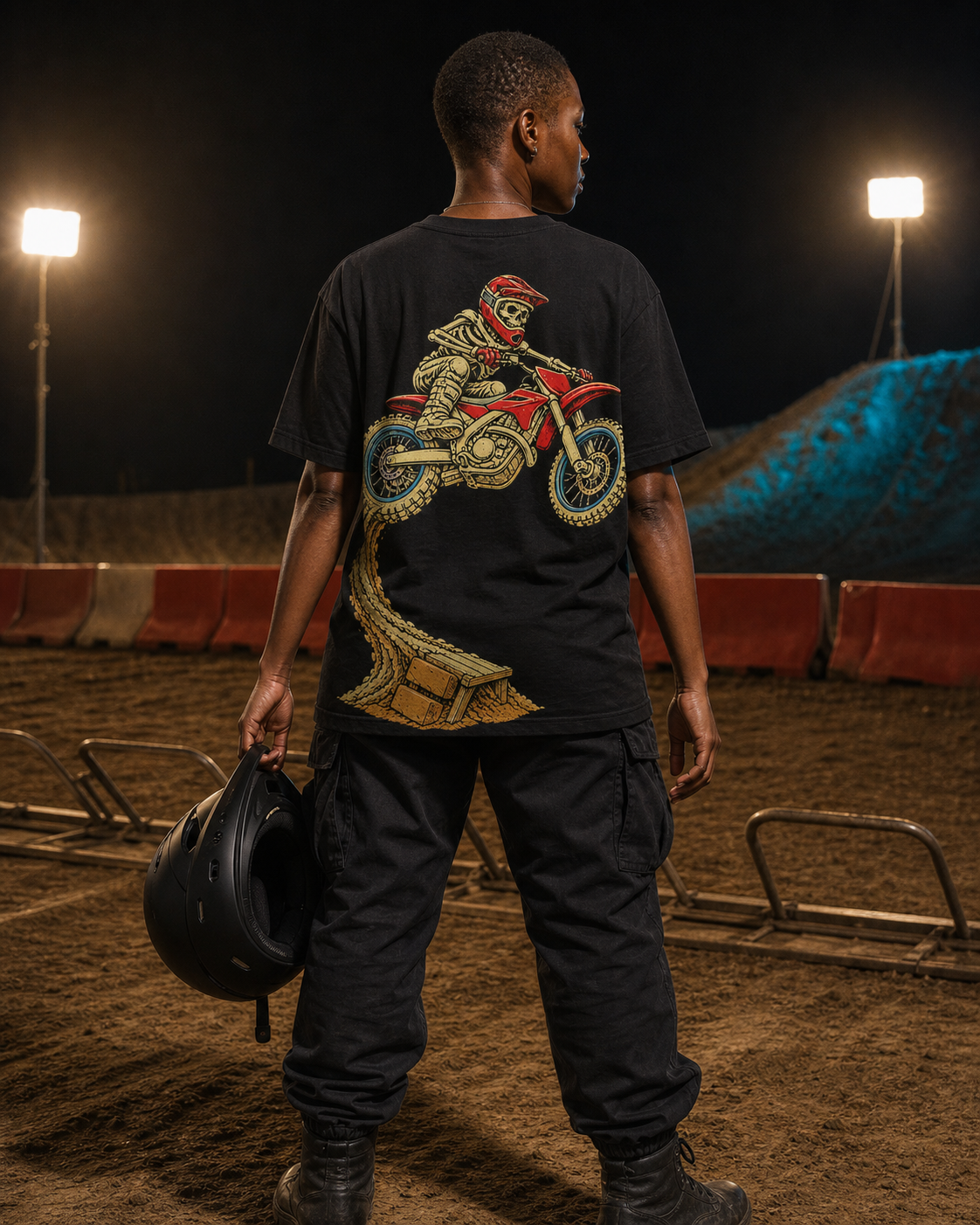 Graveyard Whip Dirt Bike Back Print Tee