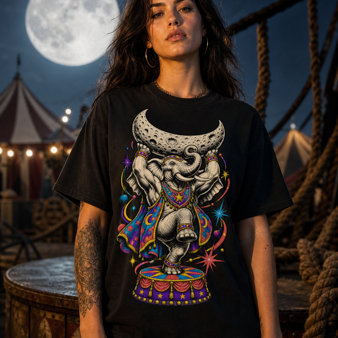 Moonlift Elephant Cosmic Sideshow Graphic Tee