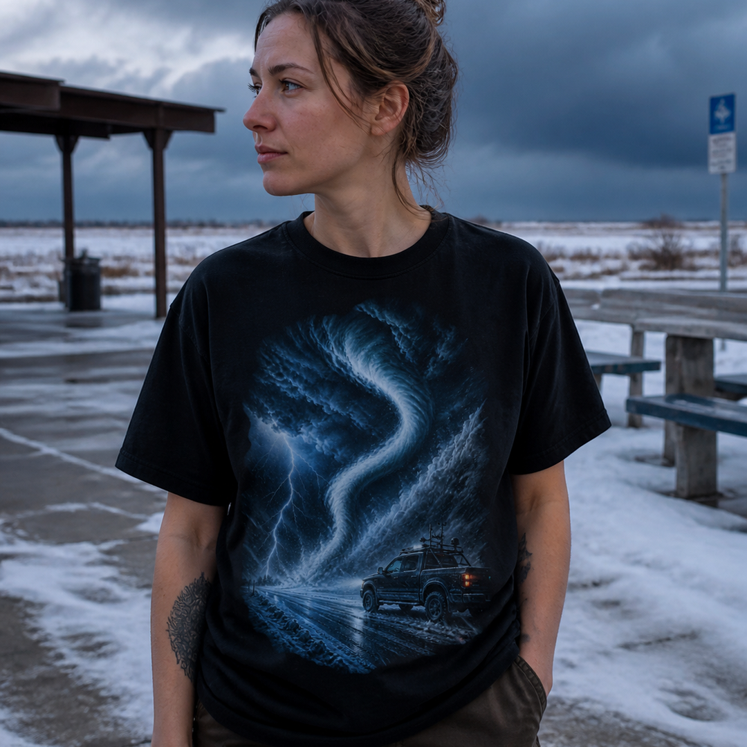 Whiteout Rope Tornado Storm Chaser Graphic Tee