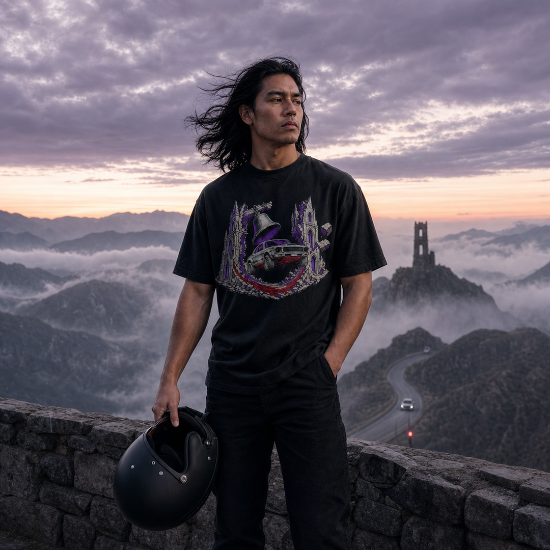 Bell Tower Rally Gothic Car Graphic Tee