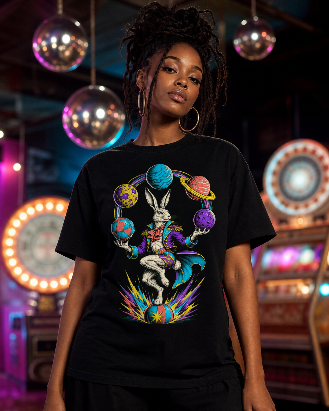 Orbit Hare Juggler Cosmic Sideshow Graphic Tee