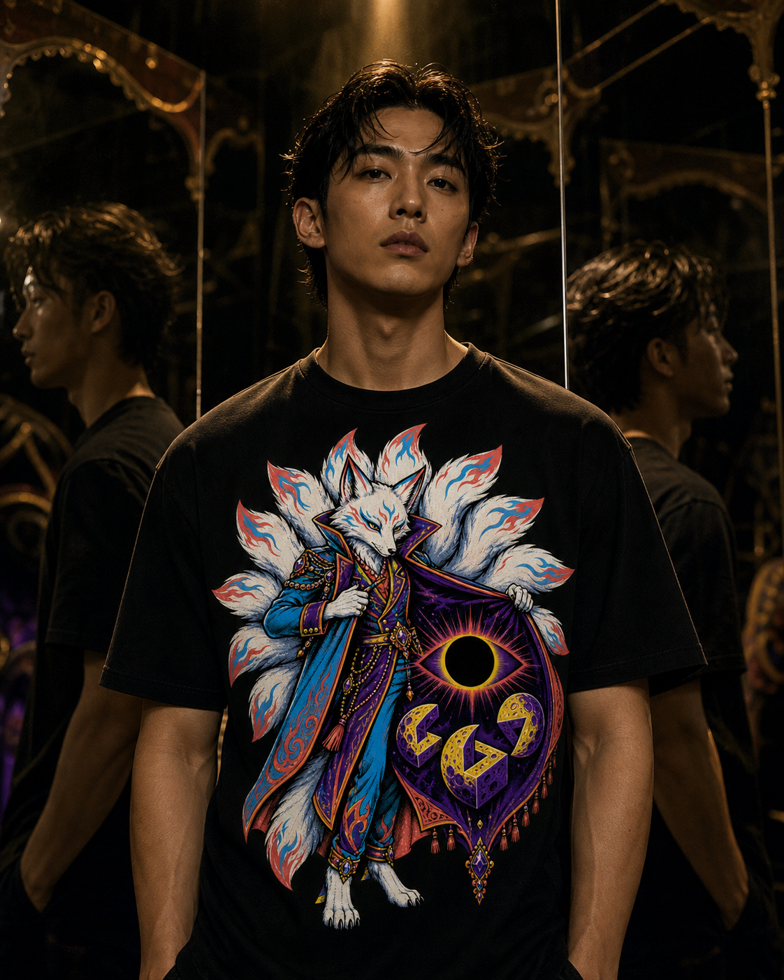 Mirage Fox Illusionist Cosmic Sideshow Graphic Tee