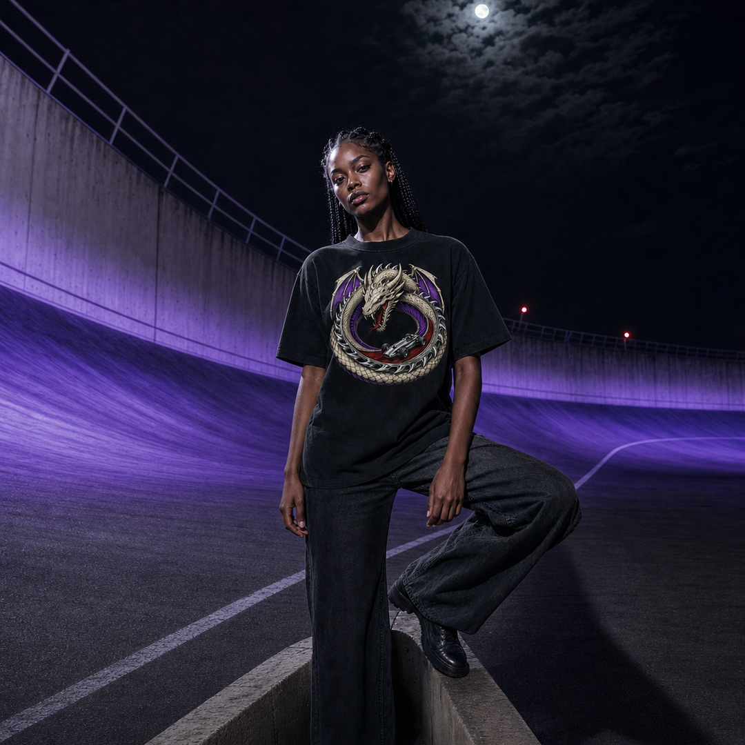 Serpent Speedway Gothic Racing Dragon Graphic Tee