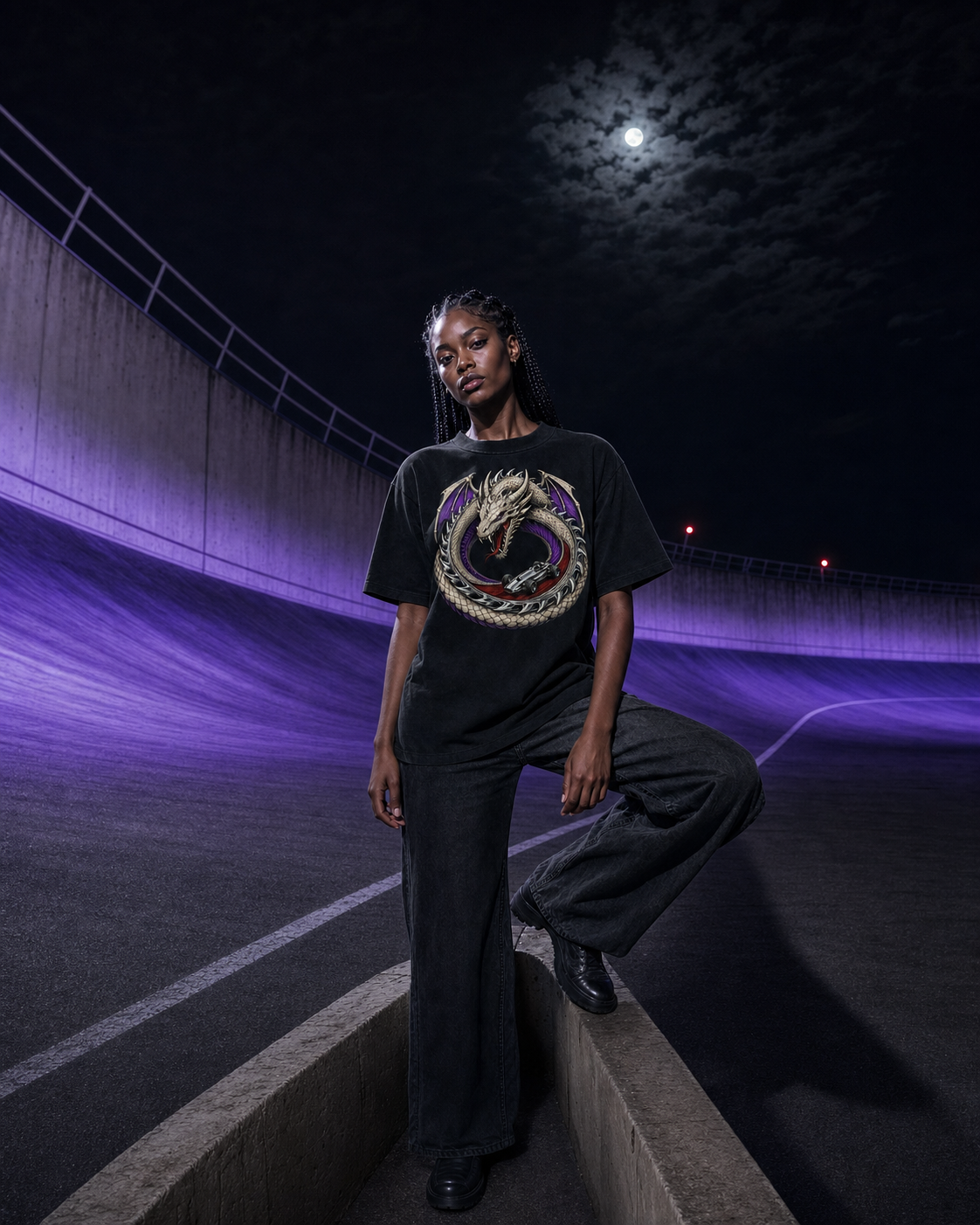 Serpent Speedway Gothic Racing Dragon Graphic Tee