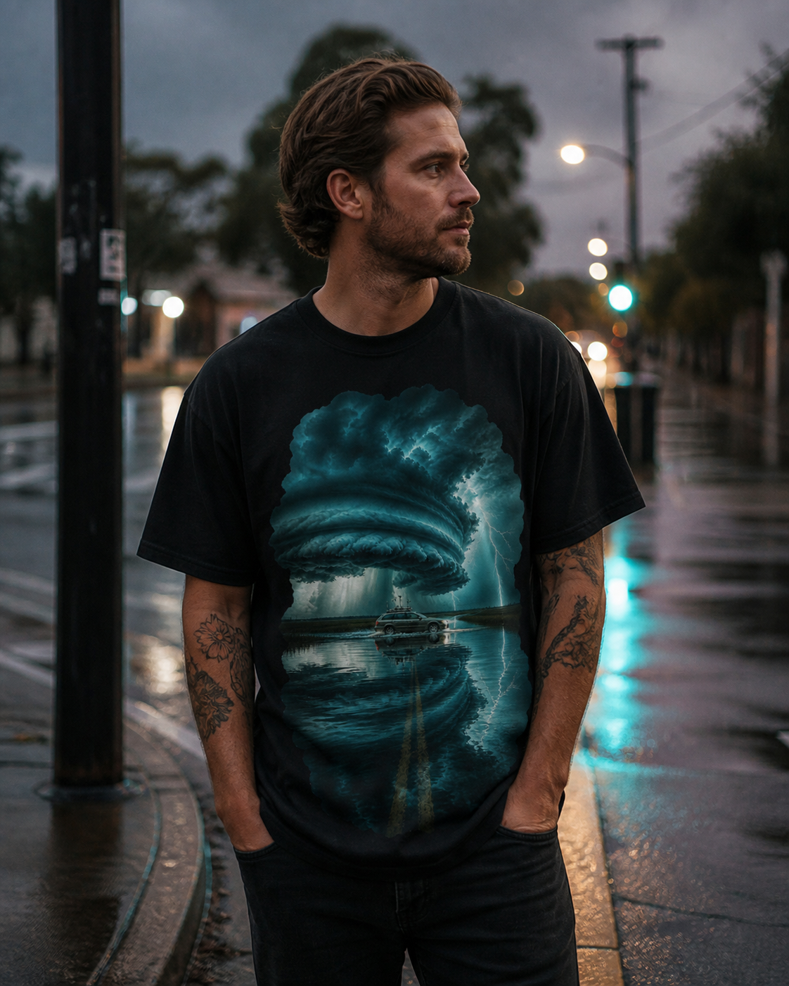 Flooded Road Rotation Storm Chaser Graphic Tee