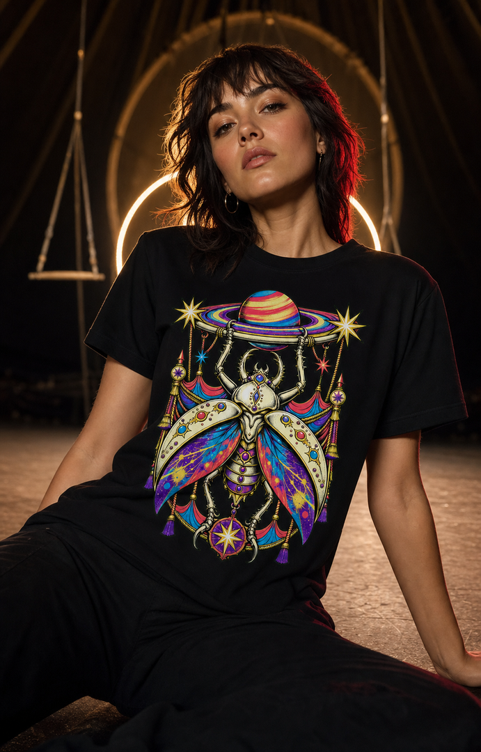 Saturn Beetle Trapeze Cosmic Sideshow Graphic Tee