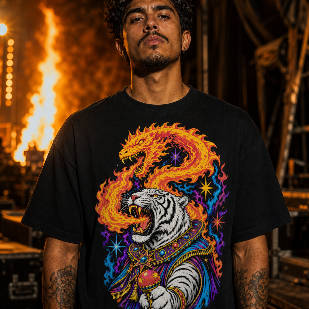 Solar Tiger Firebreather Cosmic Sideshow Graphic Tee