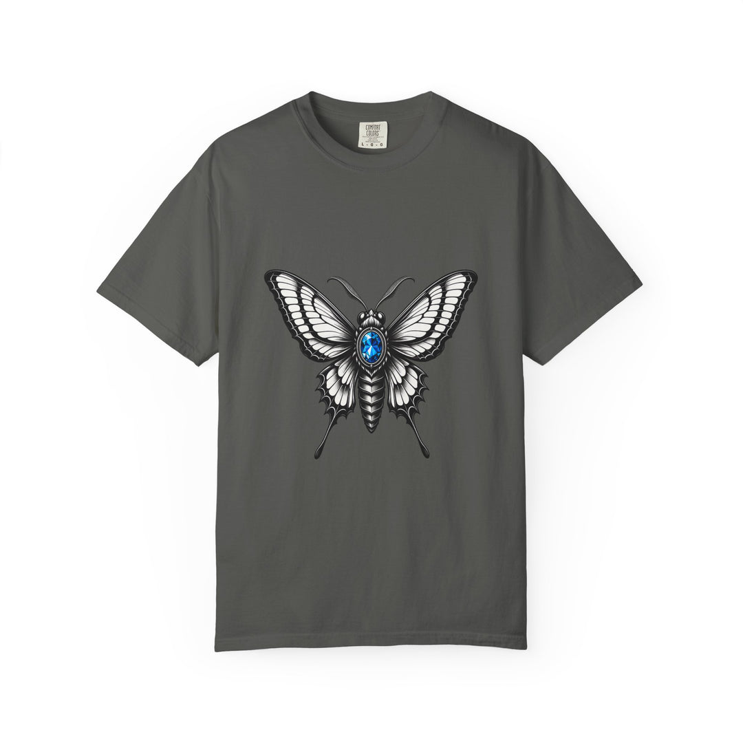 Blue Gem Gothic Moth T-Shirt Graphic