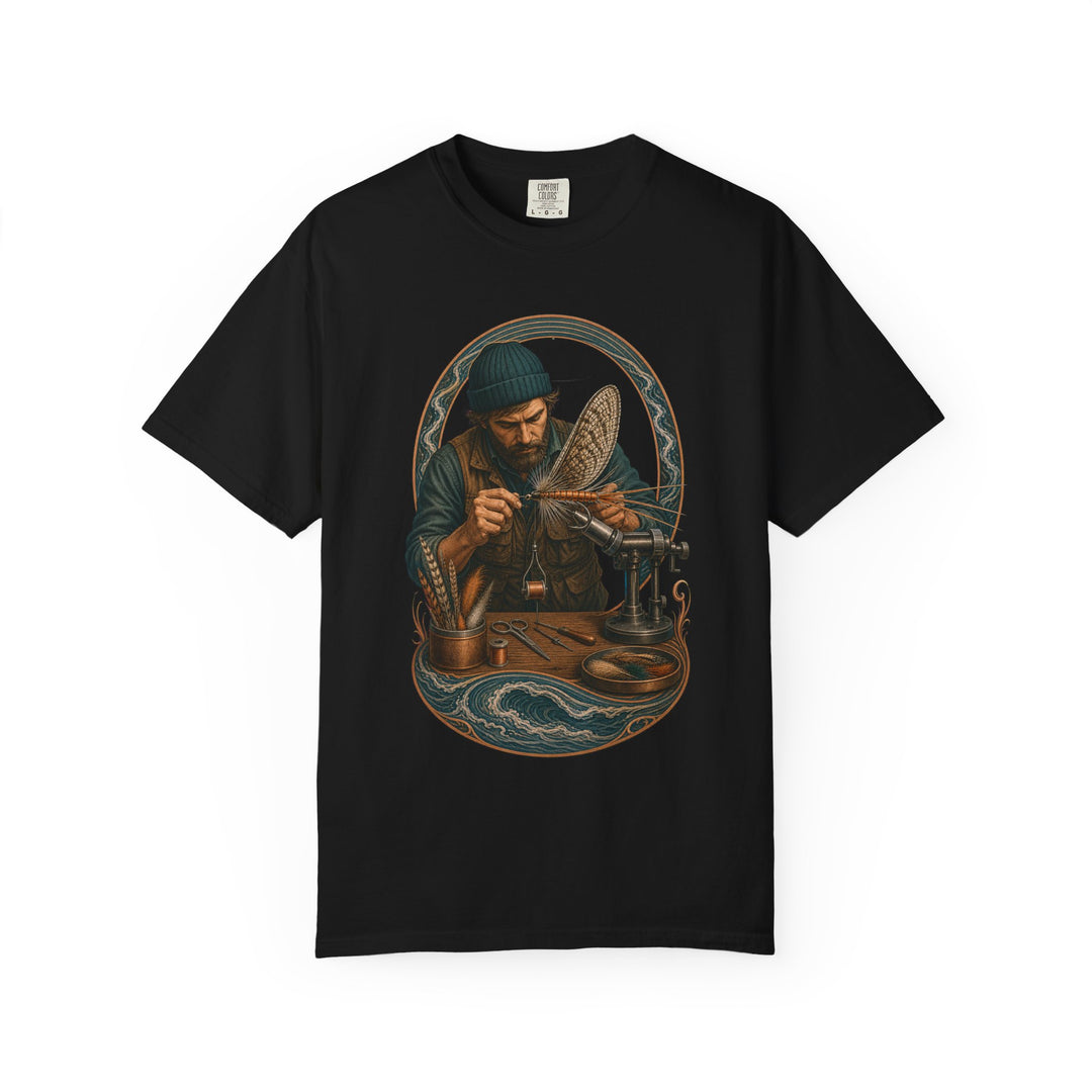 River Bench Fly Tyer Engraved Graphic Tee