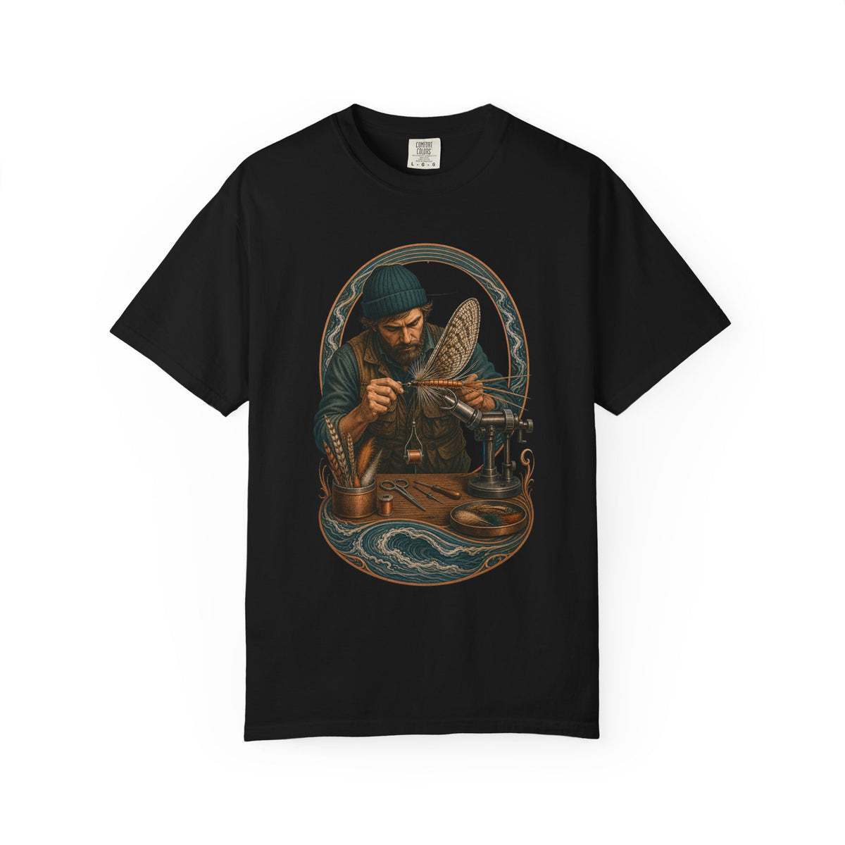 River Bench Fly Tyer Engraved Graphic Tee