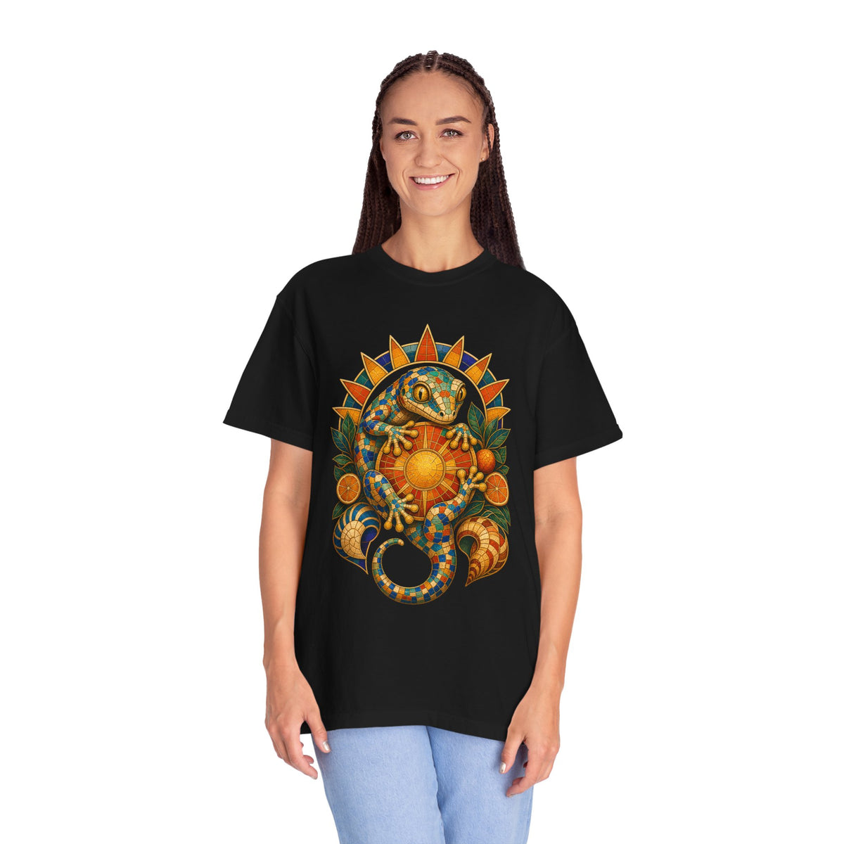 Sunset Mosaic Gecko Oracle Graphic Tee