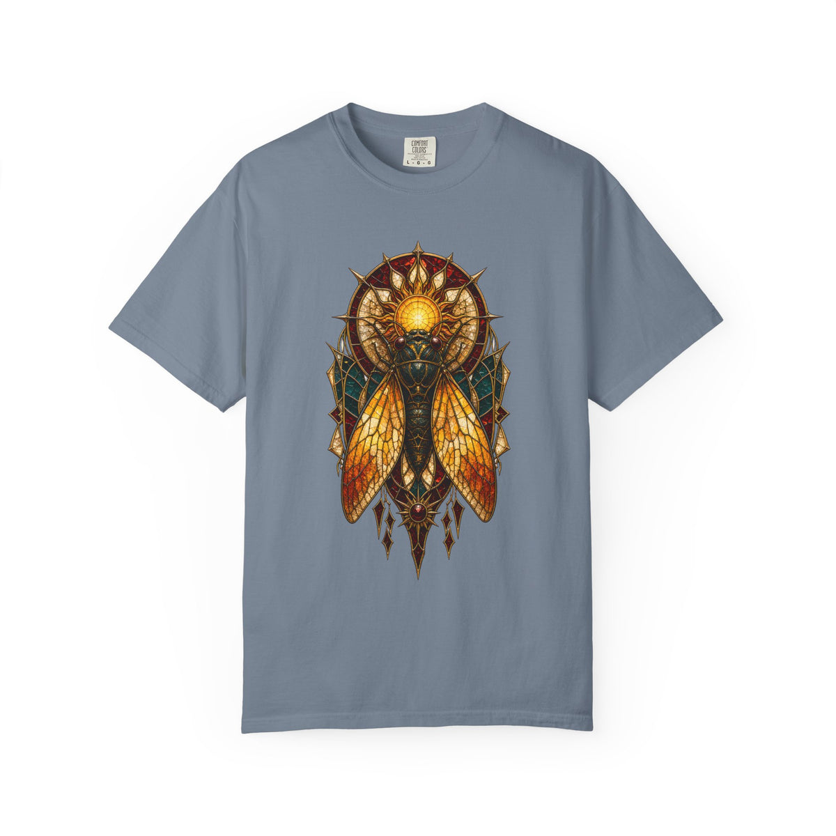 Stained Glass Cicada Sun Relic Graphic Tee