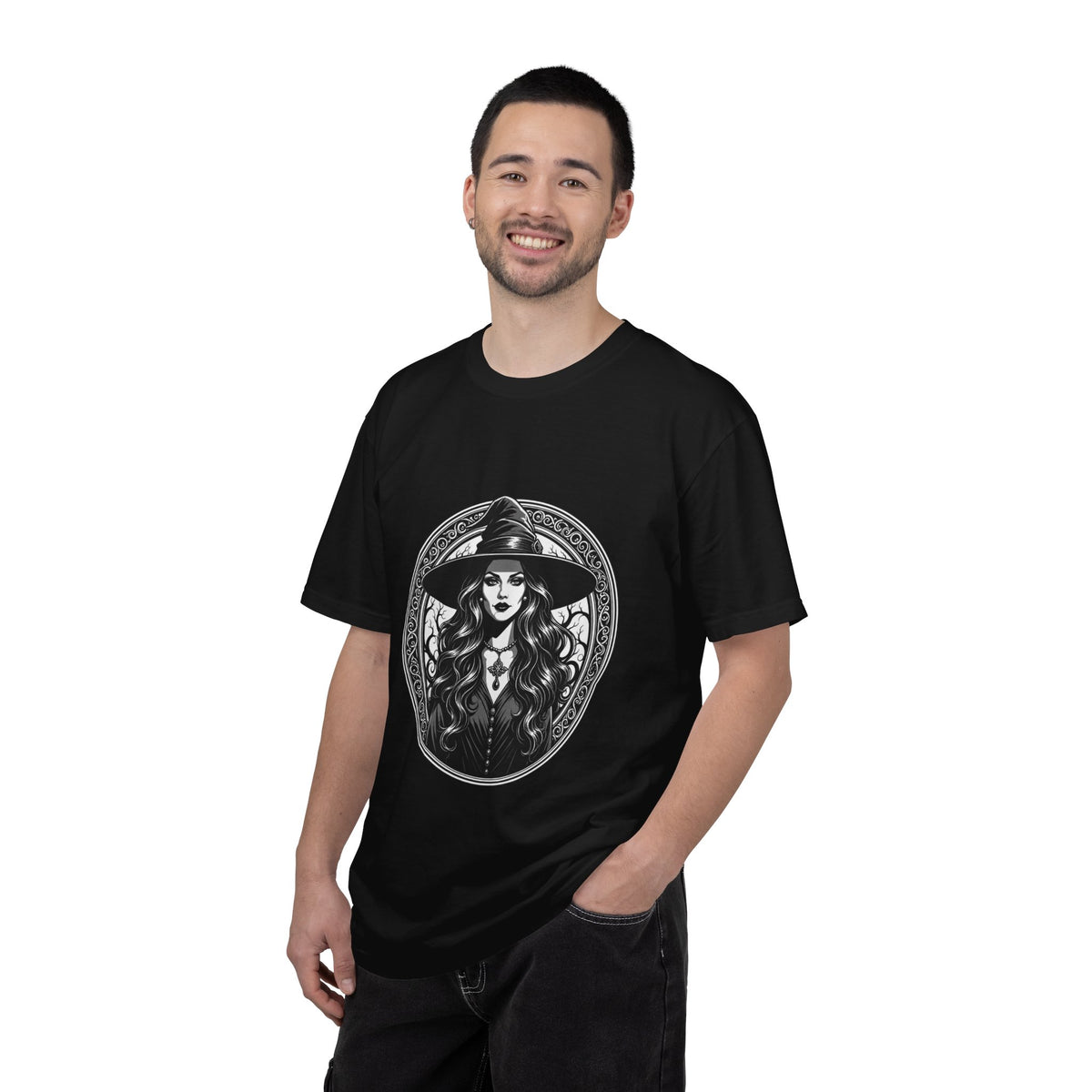 Gothic Witch Portrait Emblem T-Shirt Graphic