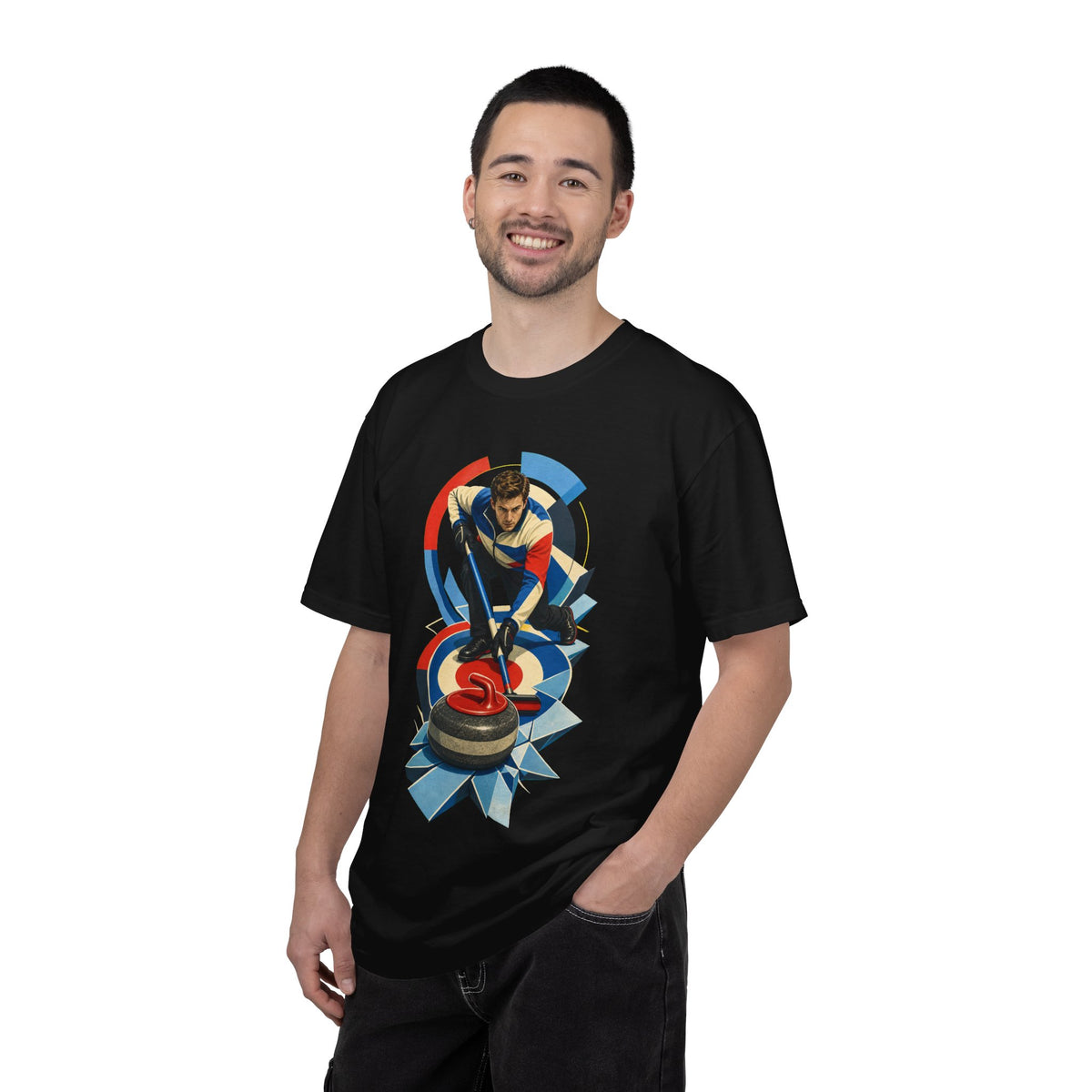 House-Rock Curling Ice Geometry Graphic Tee