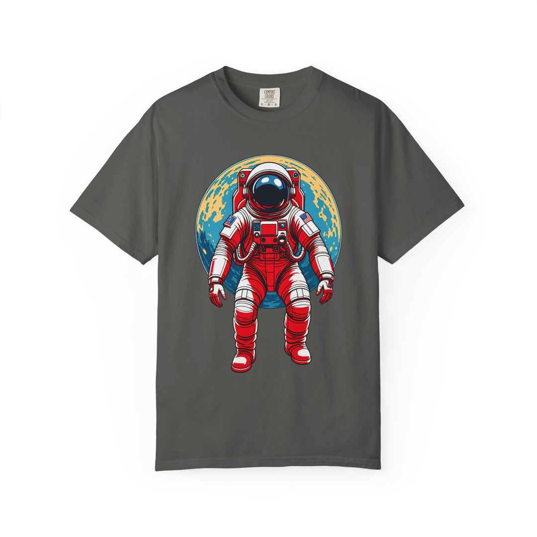 Retro Red Astronaut Planet T-Shirt Graphic