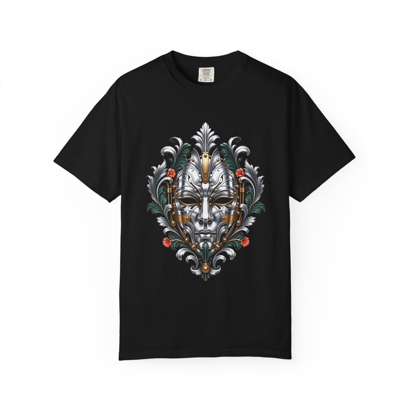 Chrome Botanical Hardware Mask T-Shirt Graphic