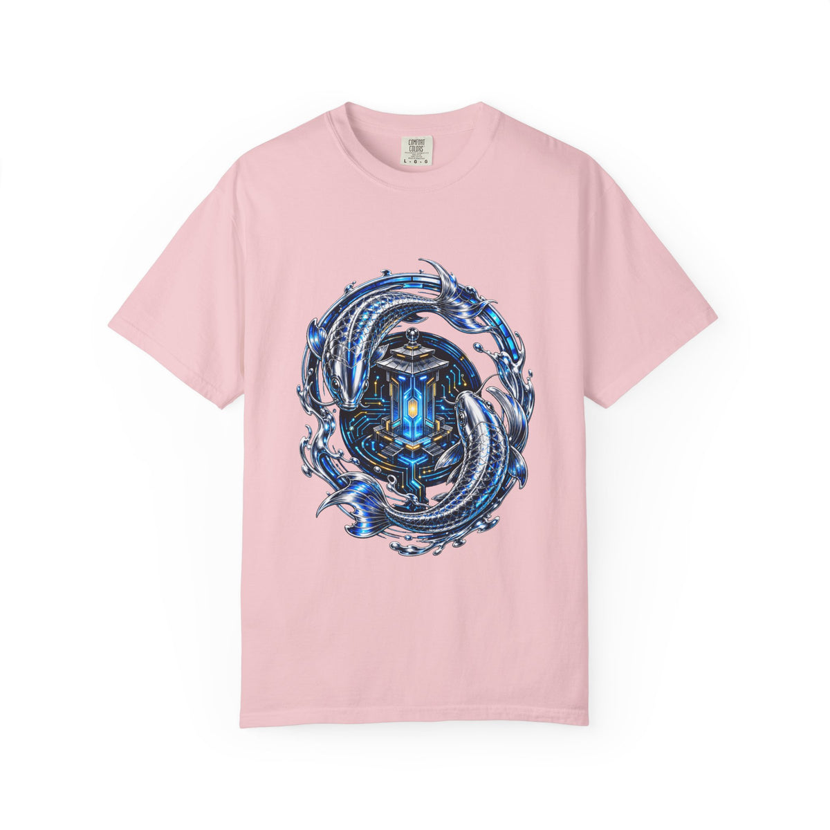 Chrome Koi Data Shrine T-Shirt Graphic