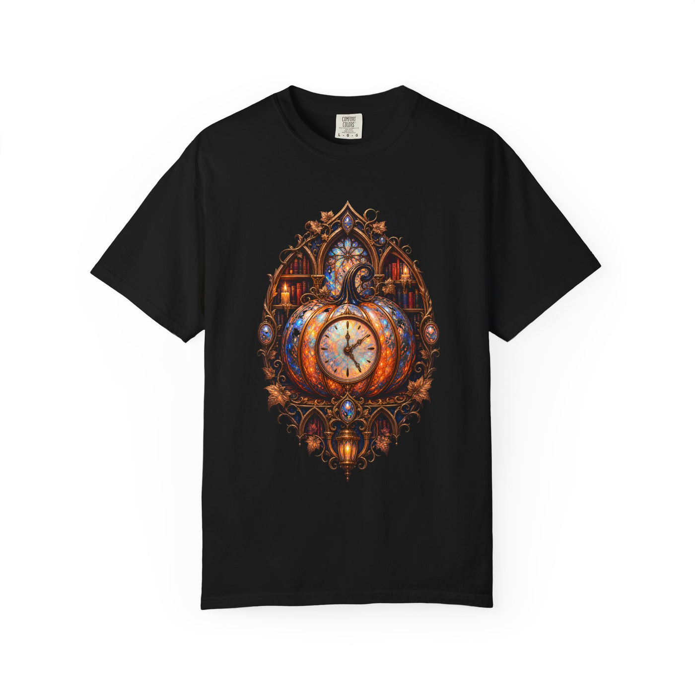 Opal Library Clock Pumpkin T-Shirt Graphic