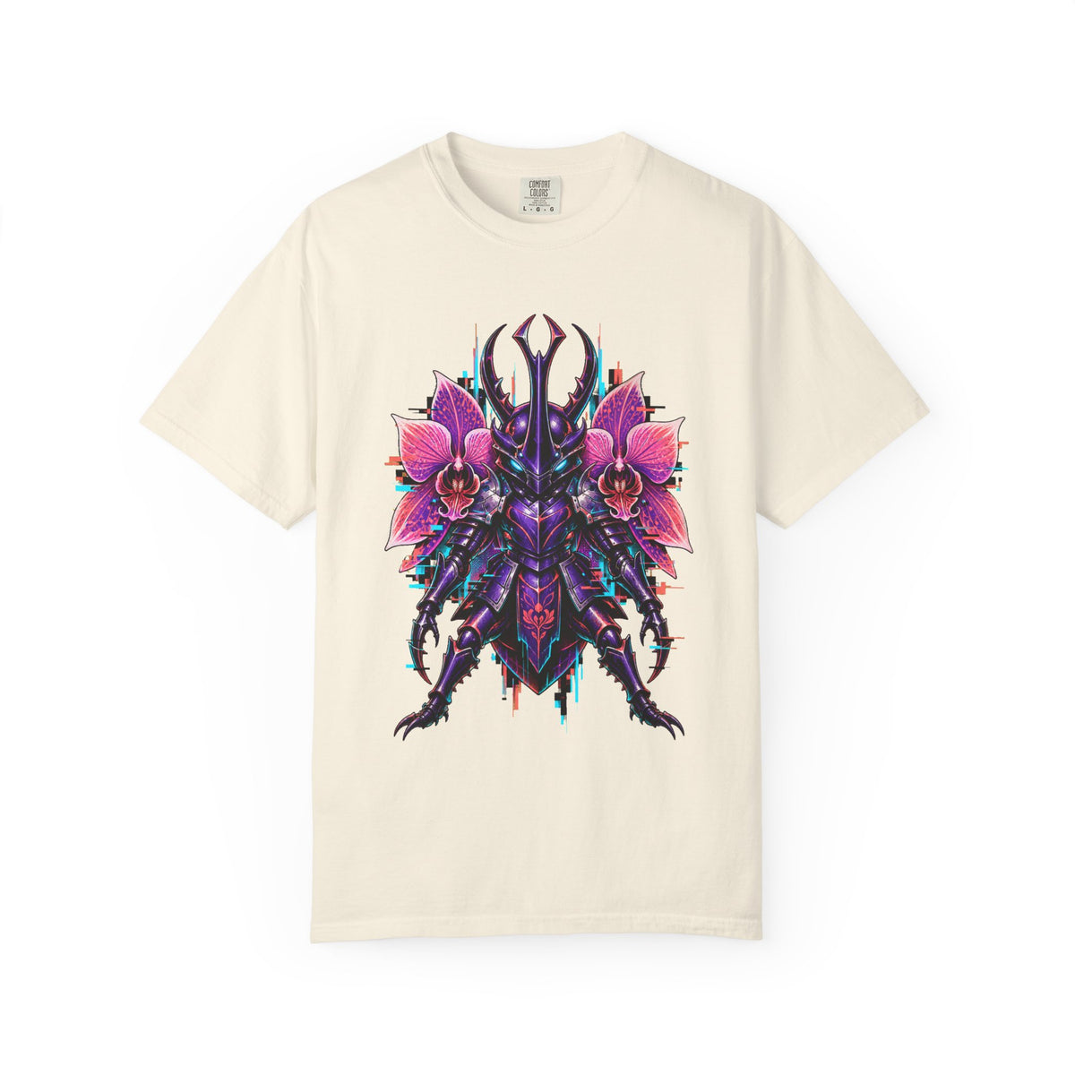 Glitch Orchid Samurai Beetle T-Shirt Graphic
