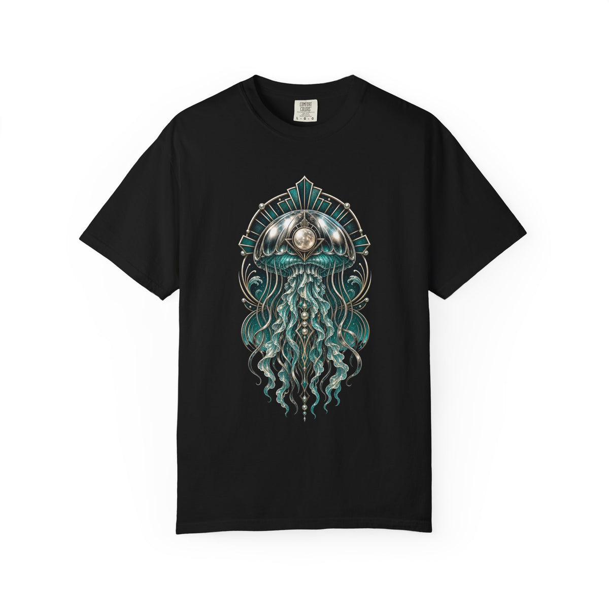 Chrome Art Deco Jellyfish Oracle T-Shirt Graphic