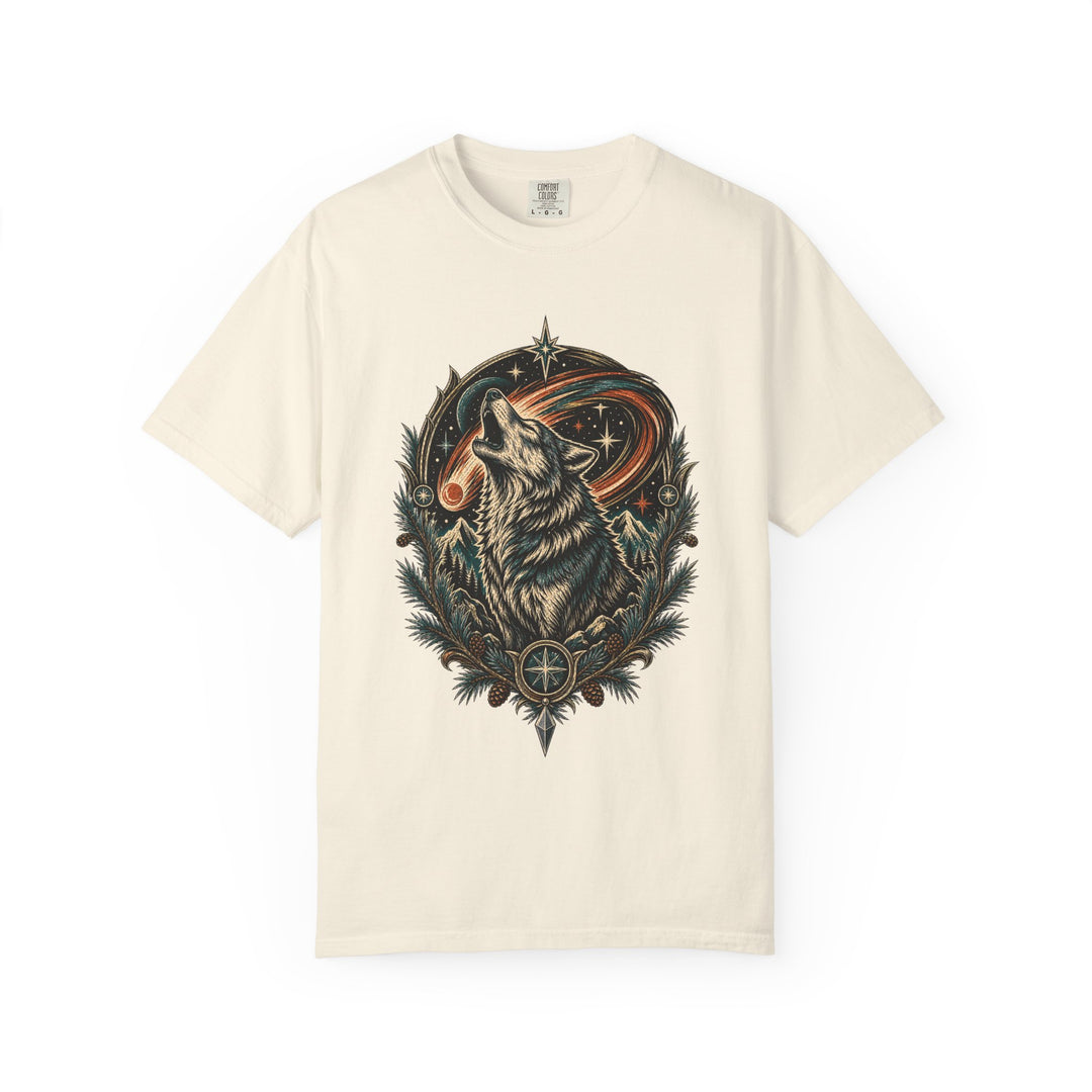 Woodcut Comet Wolf Graphic Tee