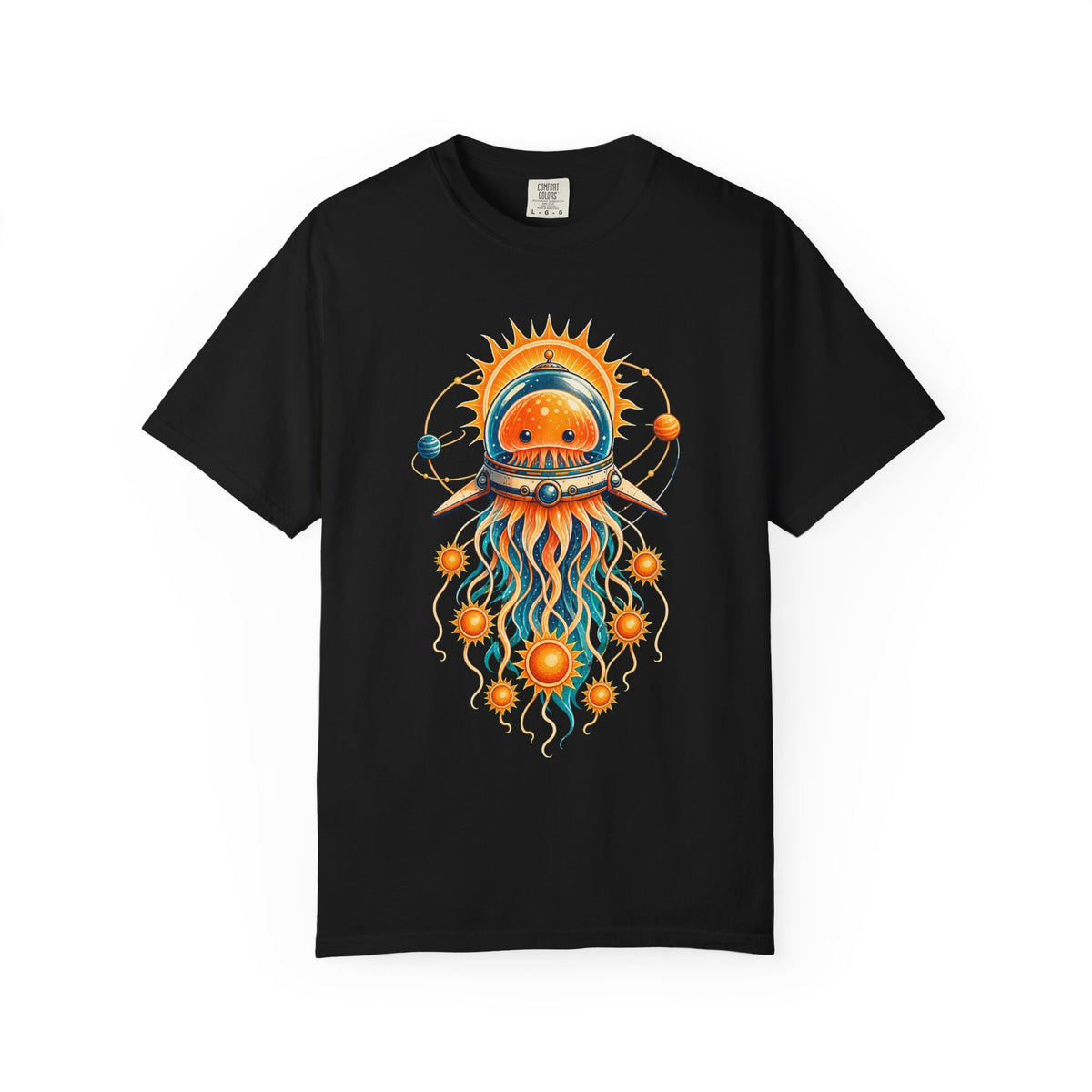 Solar Jellyfish Astronaut Retro T-Shirt Graphic