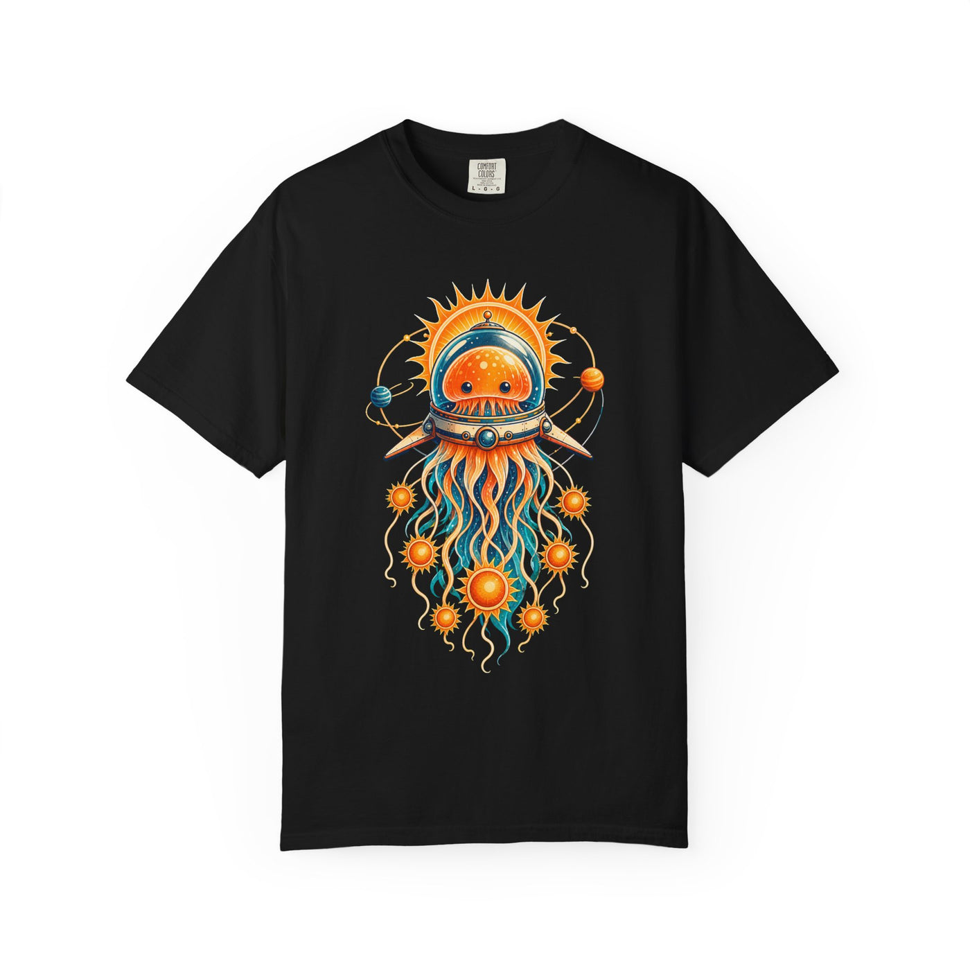 Solar Jellyfish Astronaut Retro T-Shirt Graphic