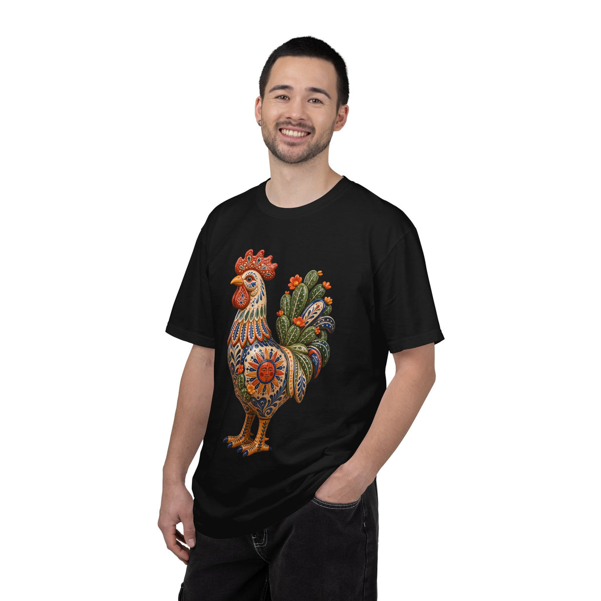 Folk Ceramic Cactus Rooster Graphic Tee