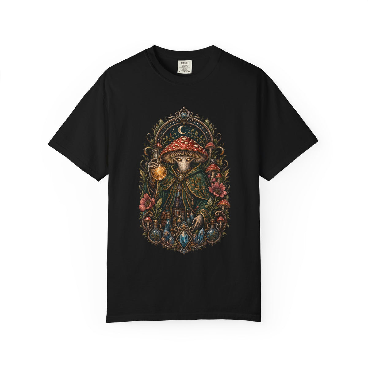 Mushroom Alchemist Fantasy Graphic T-Shirt