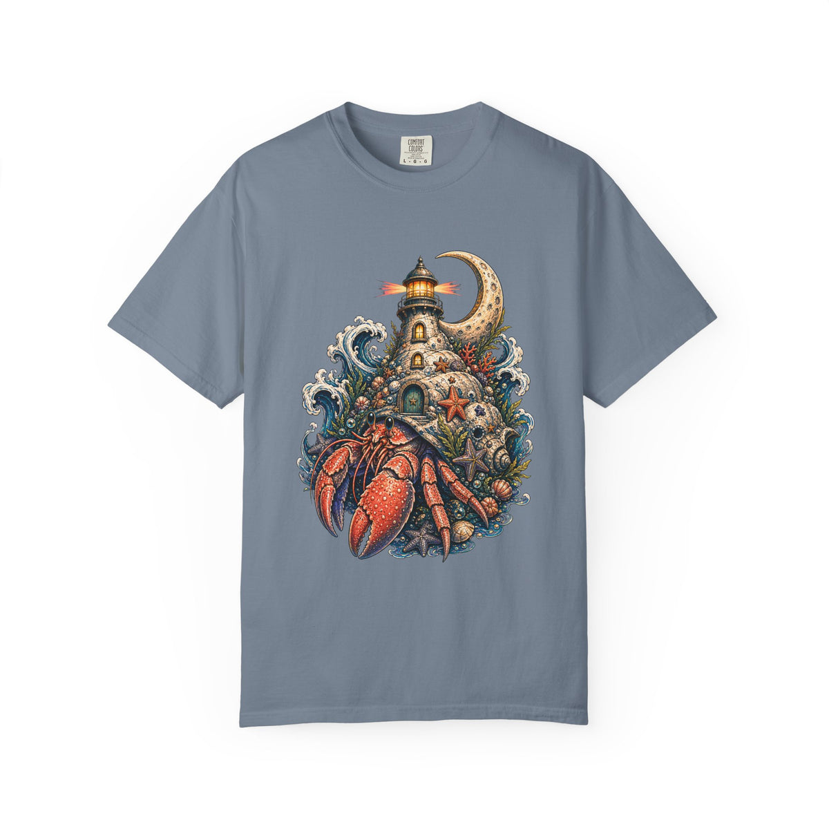 Cosmic Hermit Crab Lighthouse Graphic T-Shirt