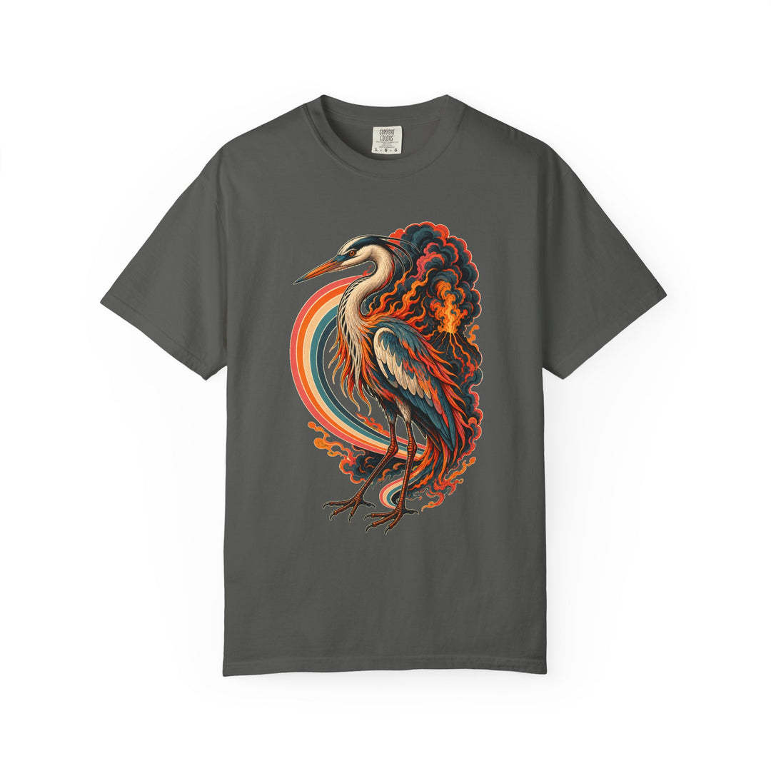 Deck-Stripe Volcano Heron Graphic Tee