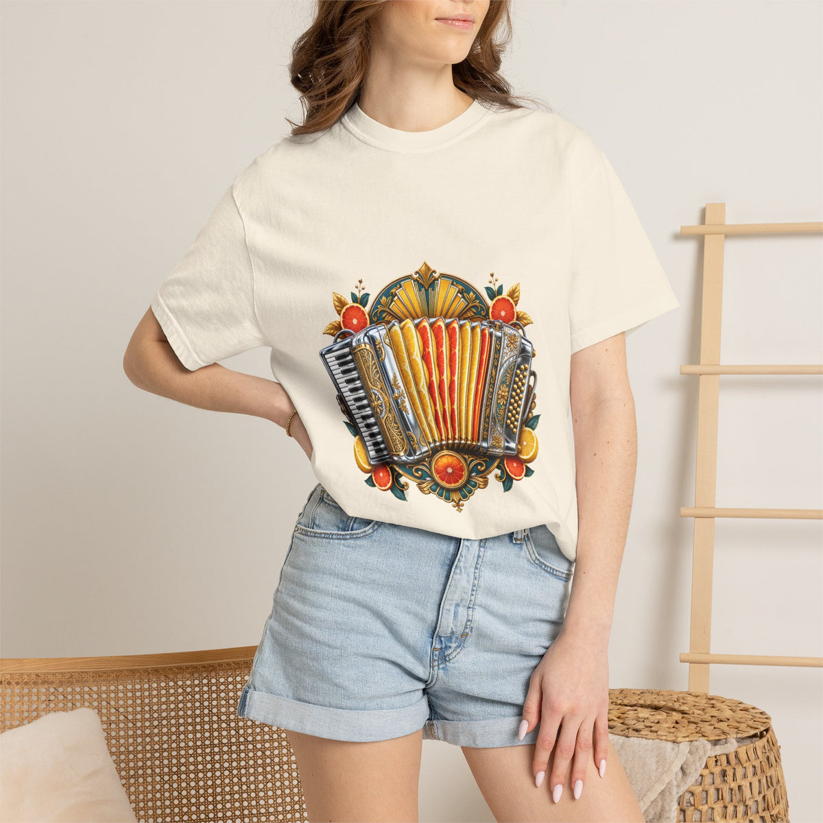 Chrome Folklore Citrus Accordion T-Shirt Graphic