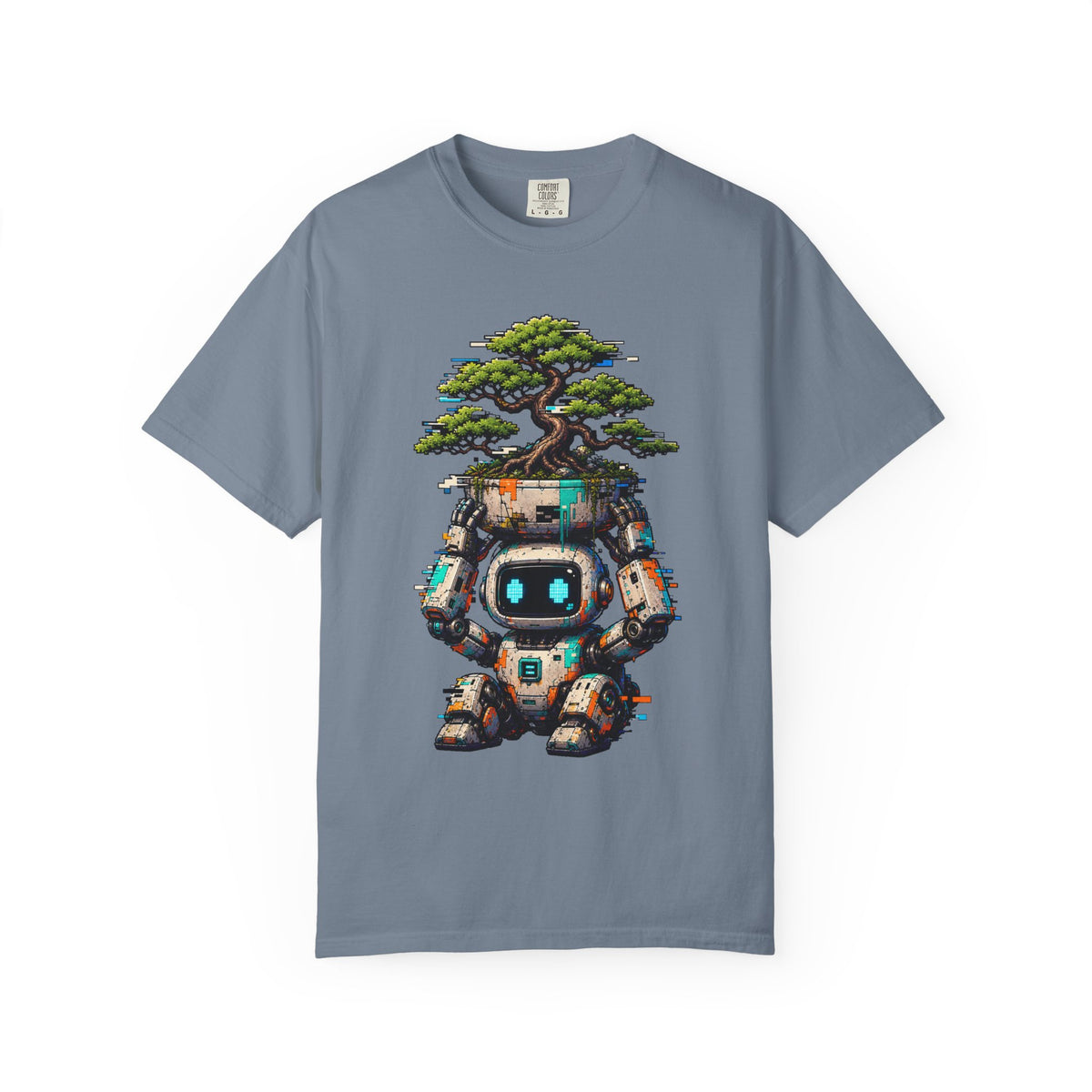 Glitch Bonsai Street Robot T-Shirt Graphic