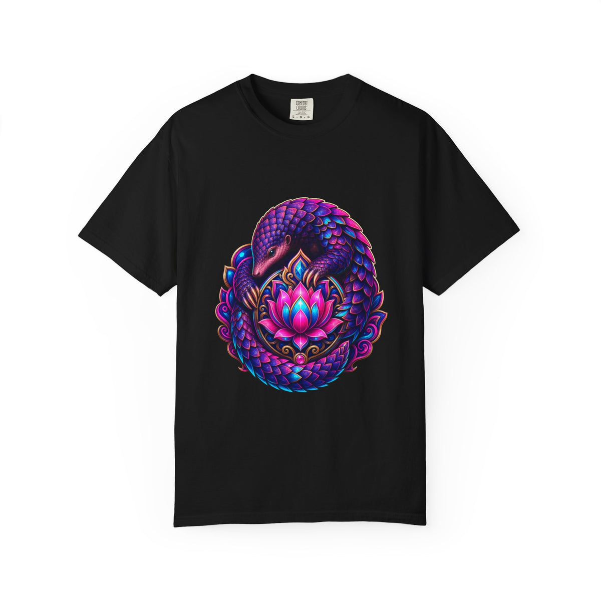 Neon Lotus Pangolin Graphic Tee