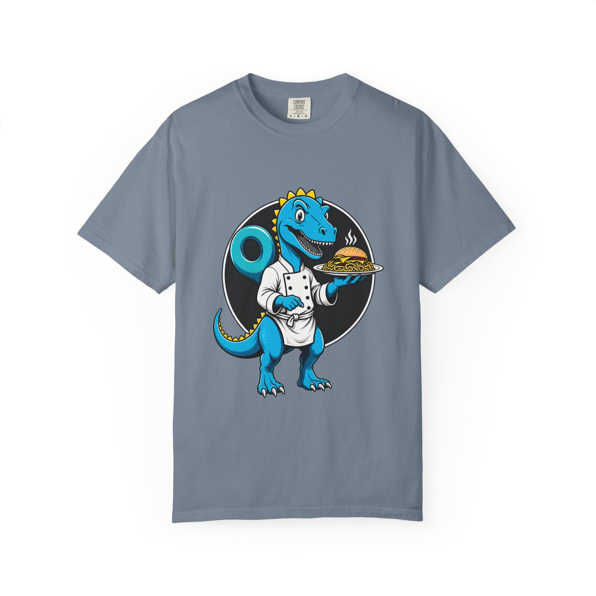 Dinosaur Chef Burger Pasta T-Shirt Graphic