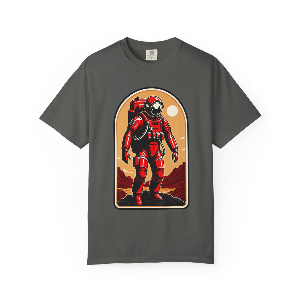 Retro Red Astronaut Badge T-Shirt Graphic