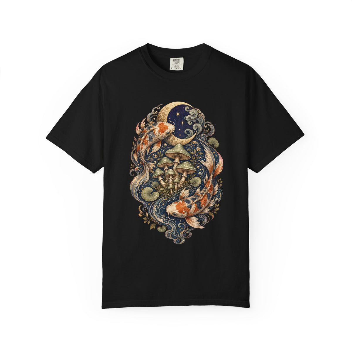 Moonlit Mushroom Koi Spirit T-Shirt Graphic
