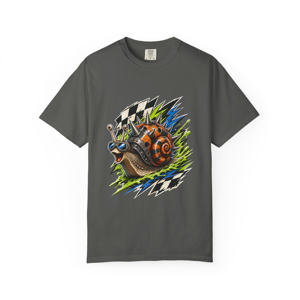 Punk Racing Snail Emblem T-Shirt Graphic