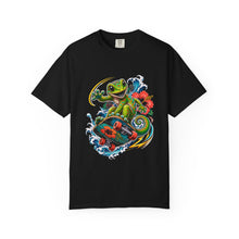 Neon Hibiscus Skate Gecko T-Shirt Graphic