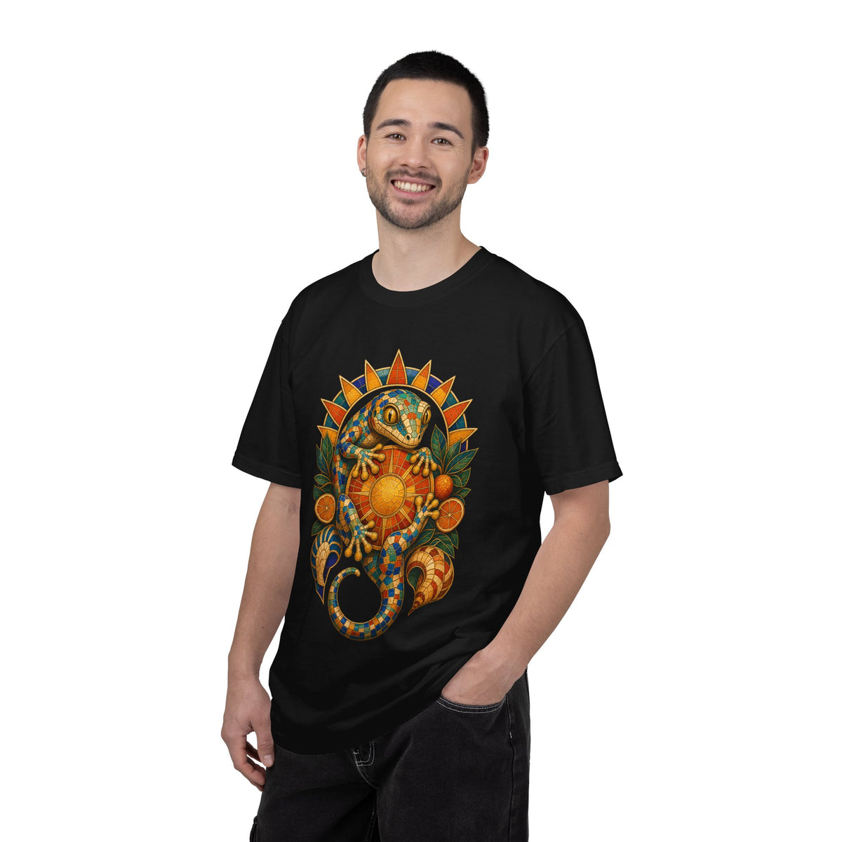 Sunset Mosaic Gecko Oracle Graphic Tee