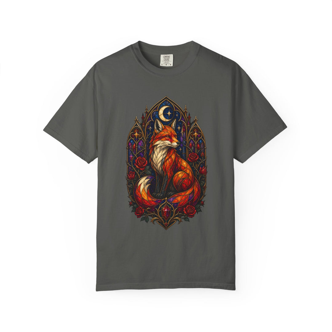 Gothic Stained Glass Fox T-Shirt Graphic