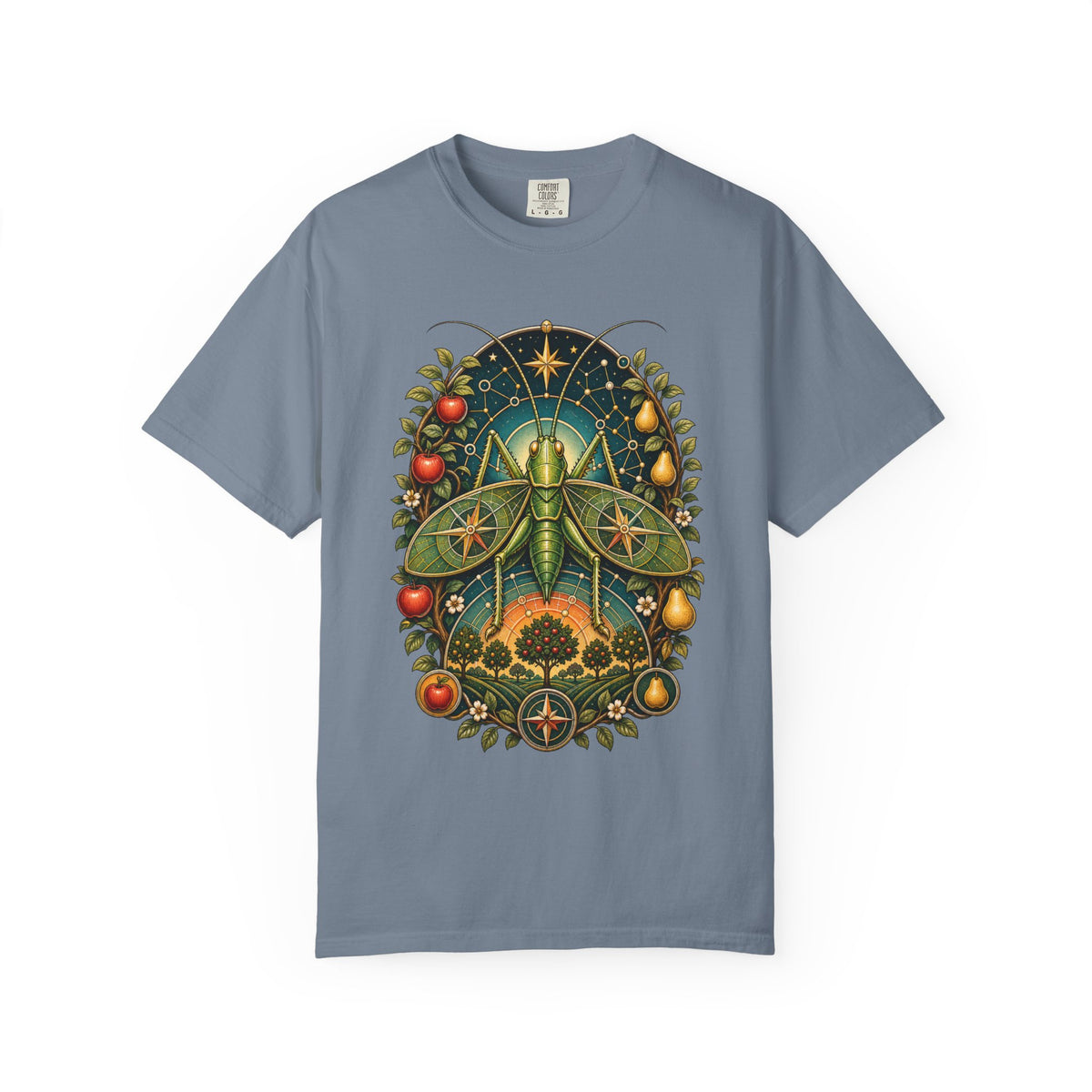 Retro Futurist Orchard Compass Katydid T-Shirt Graphic