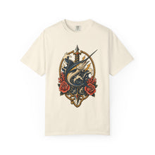 Tattoo Flash Swordfish Dagger Crest Graphic Tee