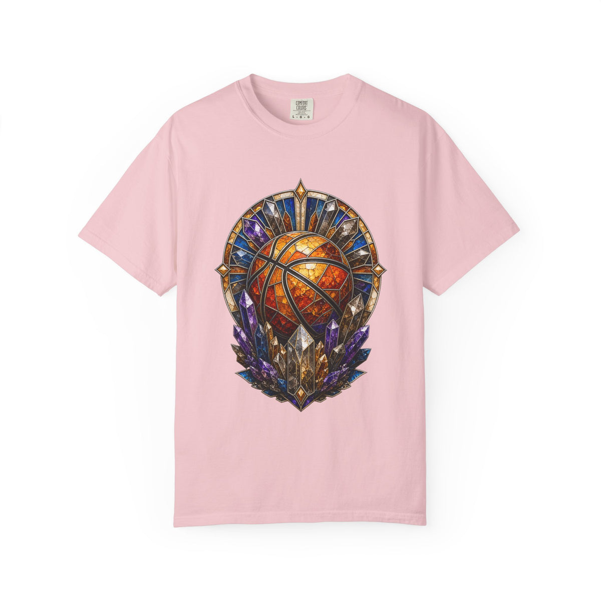 Stained Glass Mineral Basketball Relic T-Shirt Graphic