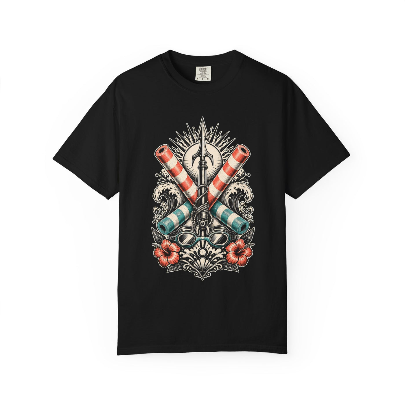 Blackwork Pool Noodle Harpoon T-Shirt Graphic