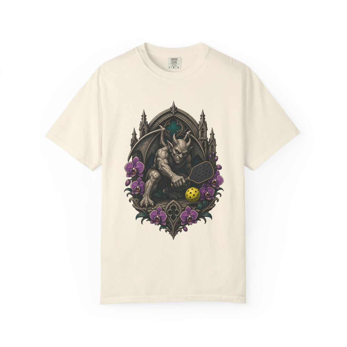 Gothic Pickleball Orchid Gargoyle T-Shirt Graphic