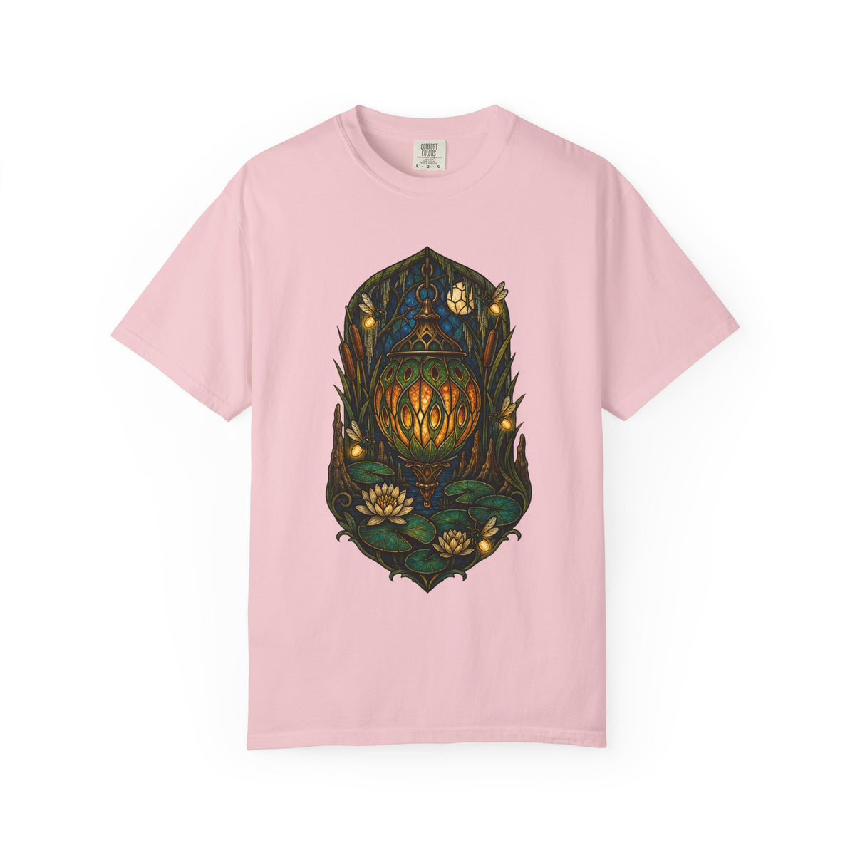 Swamp Lantern Stained Glass T-Shirt Graphic
