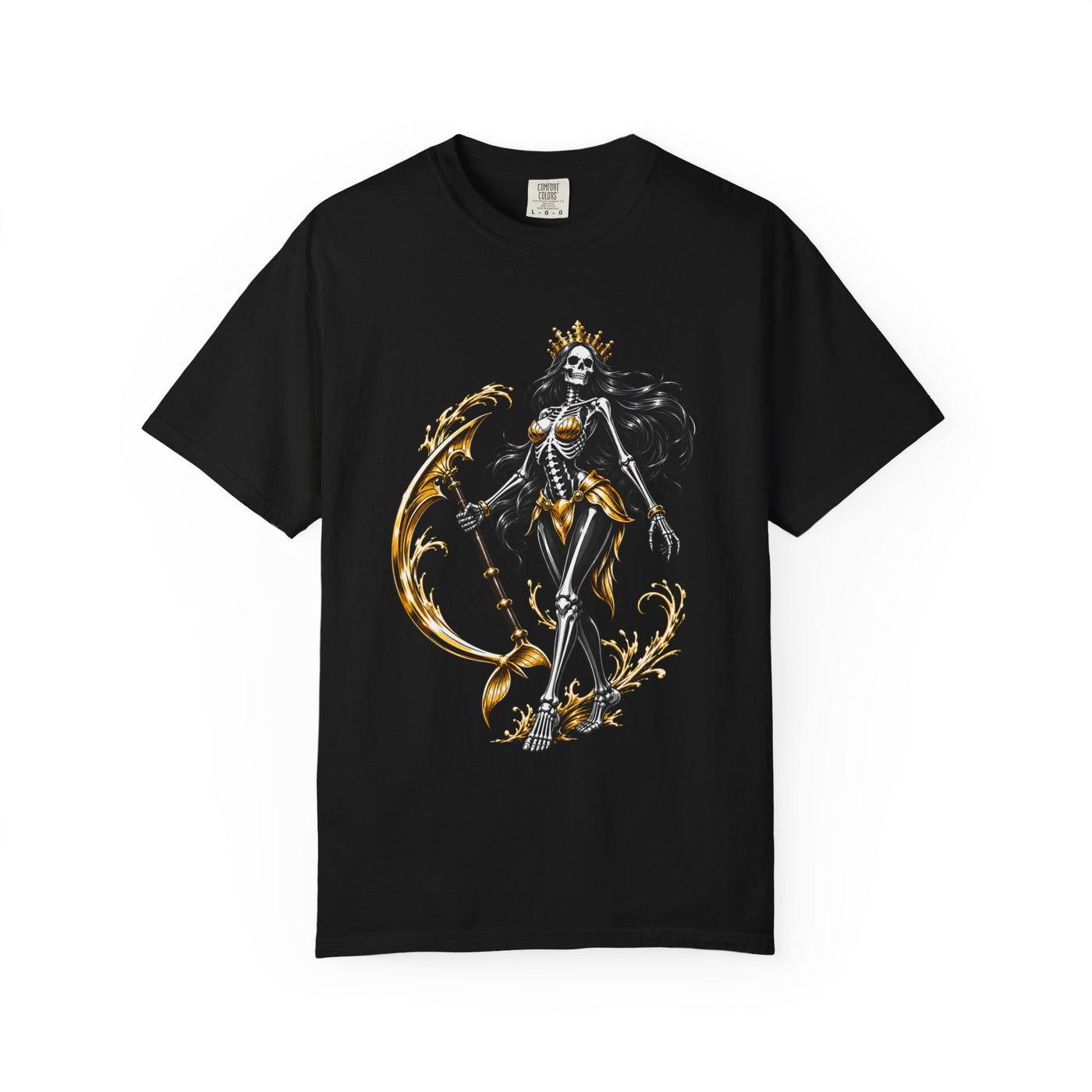 Skeleton Mermaid Queen Gothic T-Shirt Graphic