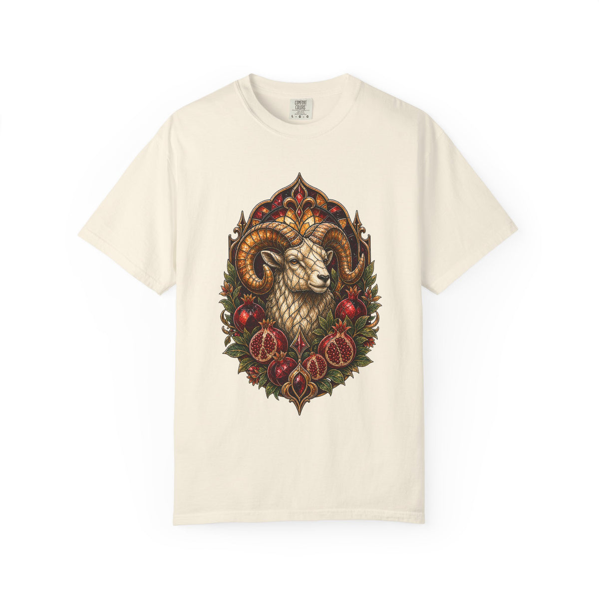 Stained Glass Pomegranate Ram Graphic Tee